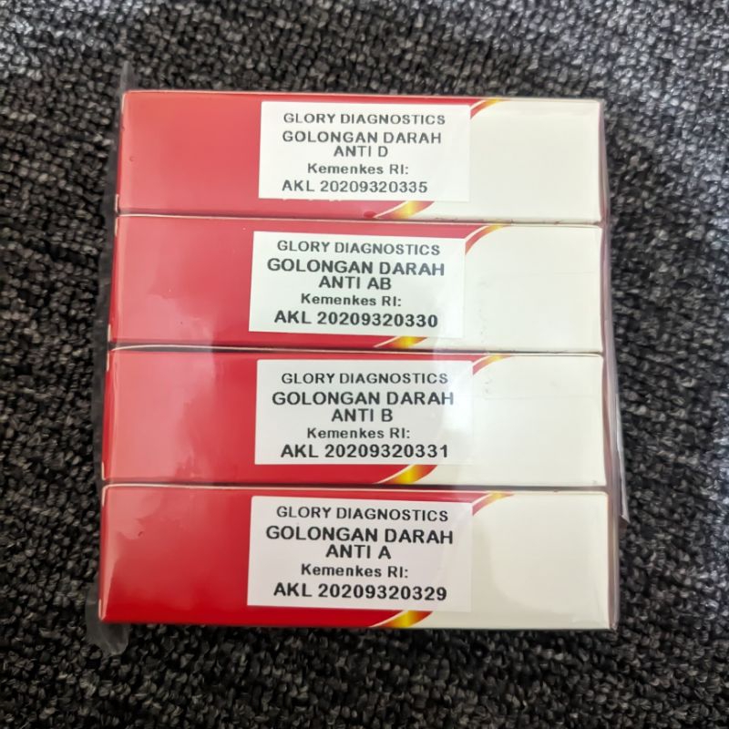 Tes Golongan Darah Set (Anti A, B, AB, D) + Kartu Golongan Darah