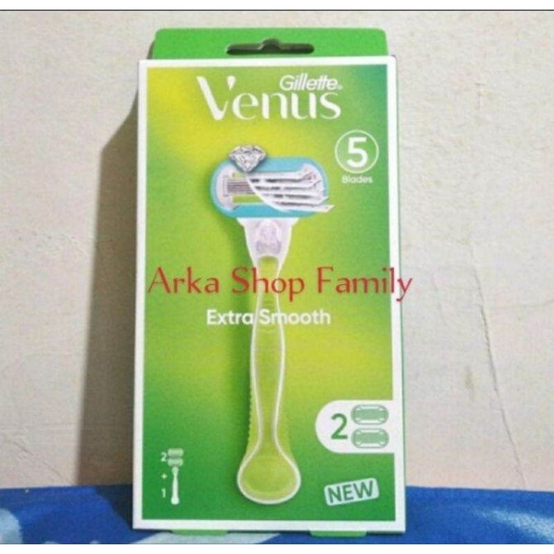 GILLETTE Venus Extra Smooth Isi 1 Handle + 2 Refill Pisau Cukur Isi Ulang