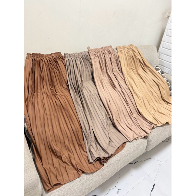 HEMA~ Rok Plisket Polos Evano Premium / Rok Wanita Pleates Flare / Rok Jumbo Wanita