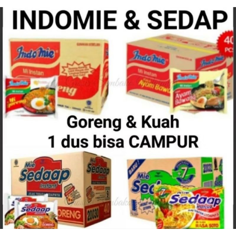 

INDOMIE MIE SEDAP SEDUS SATU DUS ISI 40 BUNGKUS GORENG KUAH AYAM SPESIAL BAWANG RENDANG ACEH mi instant GEPREK EMPAL GENTONG