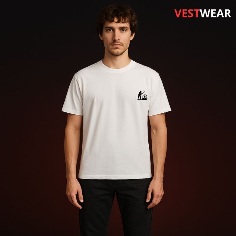 VESTWEAR/KAOS MINING BITCOIN/WARNA PUTIH/CRYPTO