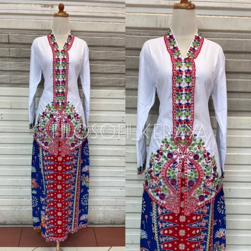 FK- Setelan baju kebaya encim bordir terbaru // kebaya encim betawi // kebaya encim lengan panjang /