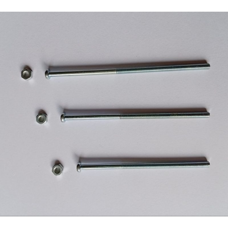 BAUT M4 / 4MM x 80 .90.100 MM /  8CM.9CM.10CM - Baut + Mur ( Sepasang )