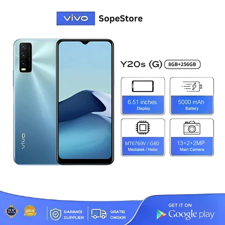 VIVO Y20s RAM 8GB /256GB Handphone Cuci Gudang Android/6.53 inch/5000mah/Kamera Depan 16MP