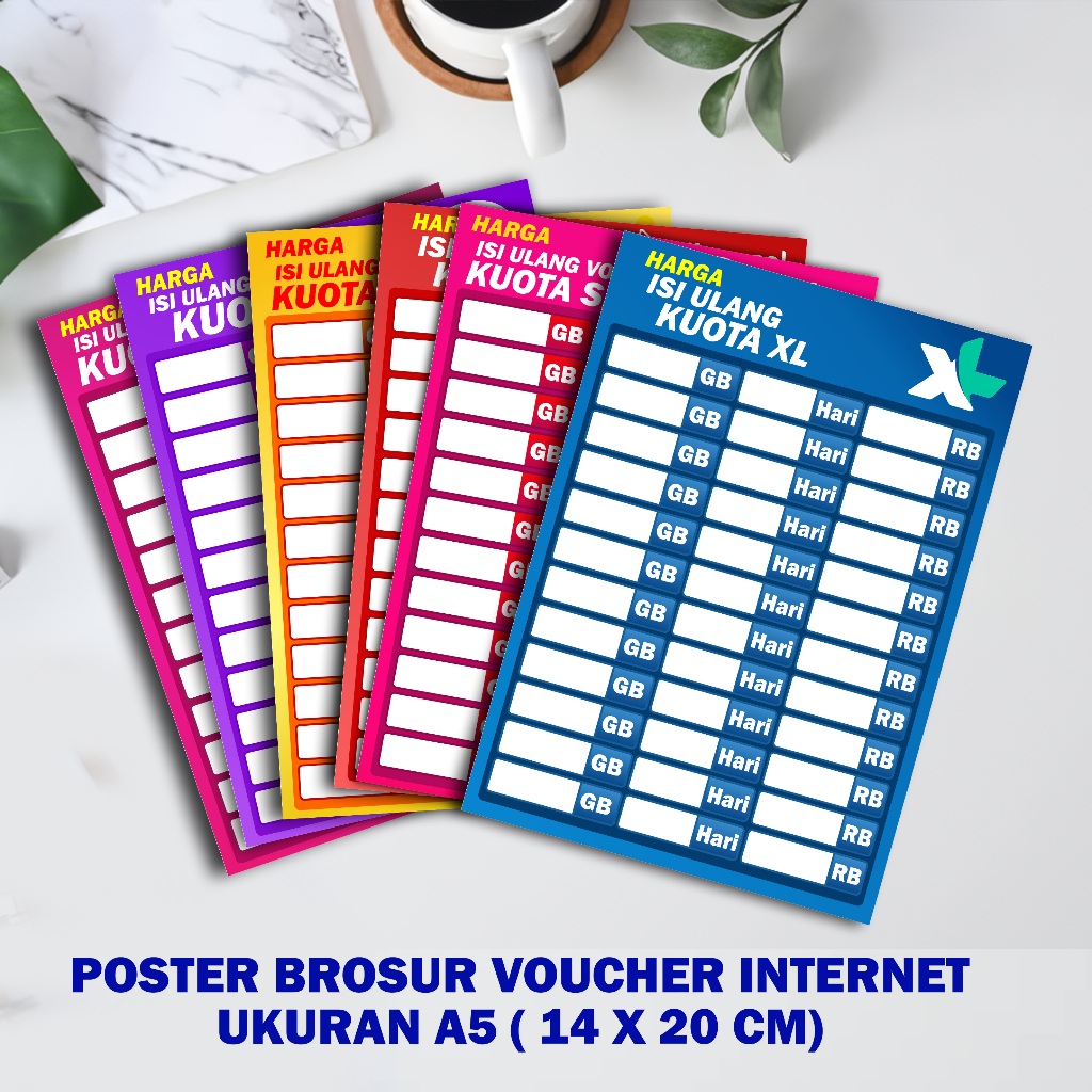 

POSTER PAKET DATA HARGA VOUCHER INTERNET ALL OPERATOR A5 14 X 20 CM