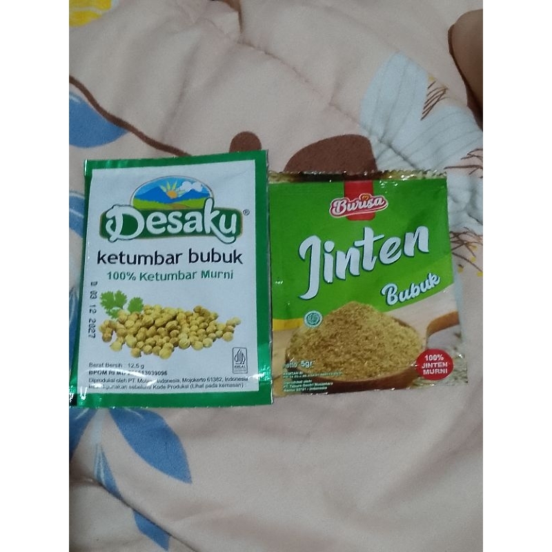 

Ketumbar Bubuk + Jinten Bubuk 5 gram Paket 1T (TRB73)