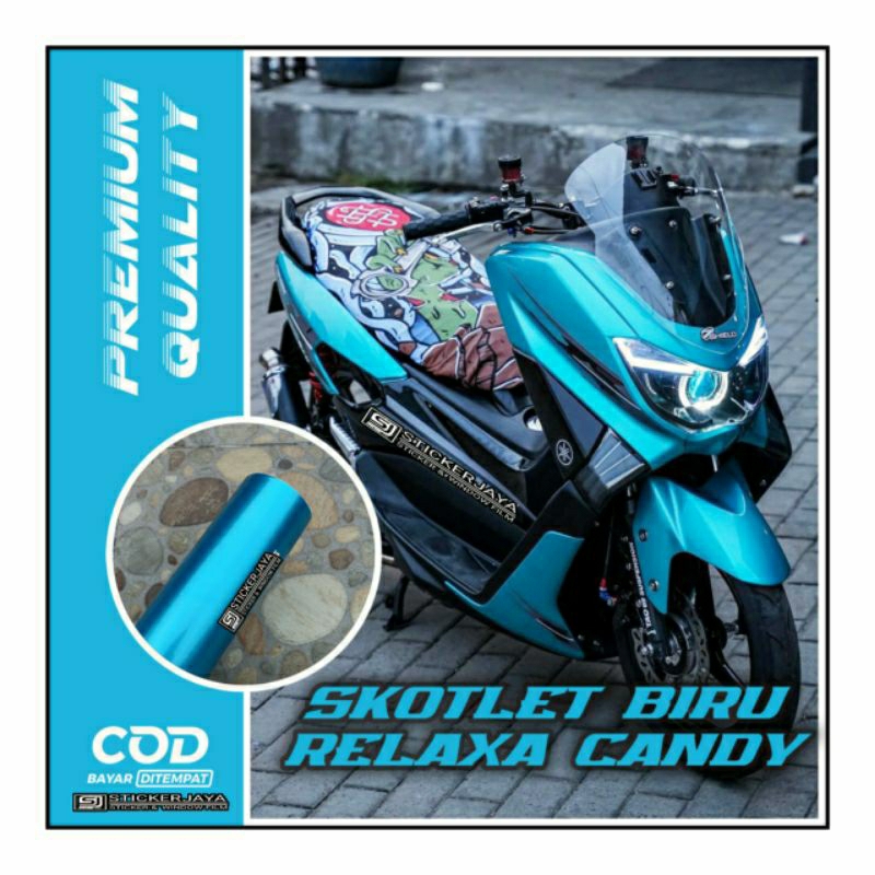 SKOTLET STIKER MOTOR BIRU METALIK CANDY SCOTLITE MOTOR BIRU METALIK CANDY SKOTLET BIRU CANDY SKOTLET