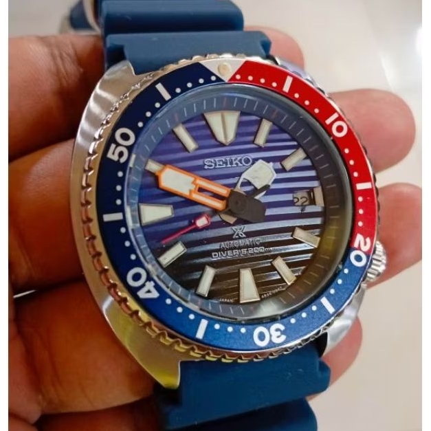 JAM SEIKO TURTLE CUSTOM ALL STAINLESS STEEL BAHAN PREMIUM.(second,bekas,vintage,kuno).