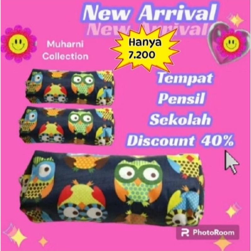 

tempat pensil sekolah bahan longcem motif burung hantu