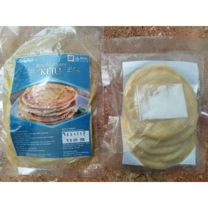 

Roti Maryam Rasa Keju / Roti Mariam Frozen Free Gula Halus | isi 5 pcs
