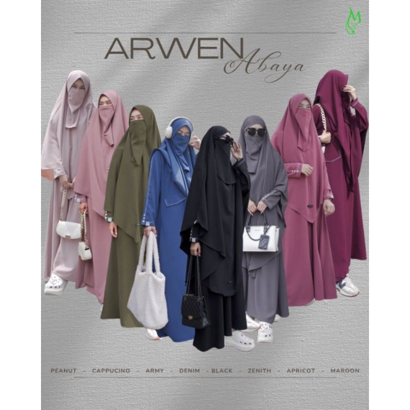 [READY] ARWEN ABAYA SET BY MUMTAZ HIJAB | ABAYA SET FK | ABAYA SET KHIMAR PED | FREE CADAR TALI | SA