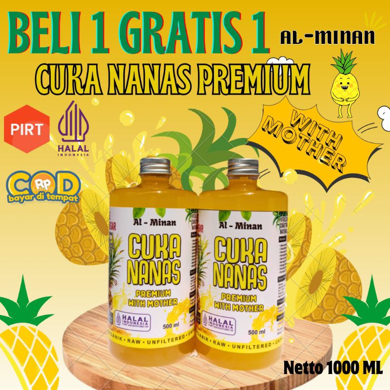 

Cuka Nanas 2 botol promo (1000 ml) premium organik