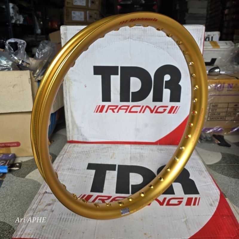 PROMO rim velg TDR racing 140 ring 17 hole 36 U shape warna gold - velg alloy almunium setengah ling