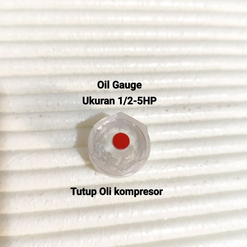 Oil Gauge 1/2-5HP Tutup Oli Kompresor Tutup Indicator Kompresor Oil Gauge