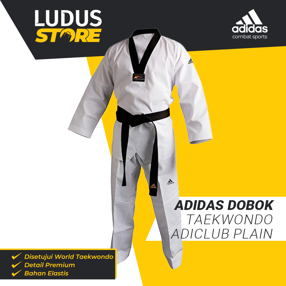 Adidas Dobok Taekwondo AdiClub Plain Seragam Taekwondo