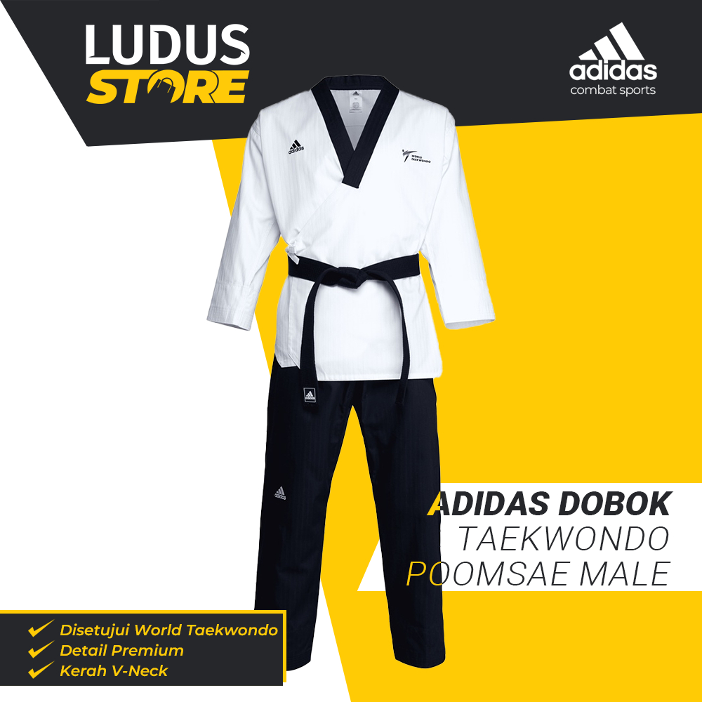 Adidas Dobok Taekwondo Poomsae Male Seragam Taekwondo