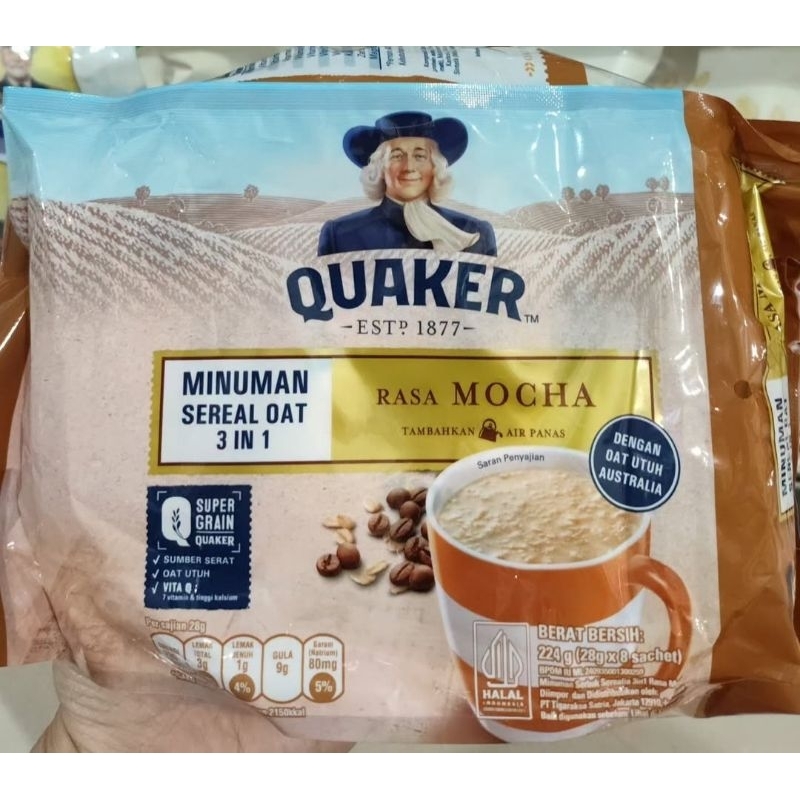 

Quaker Cereal Oat 3in1 mocha 28grx8s