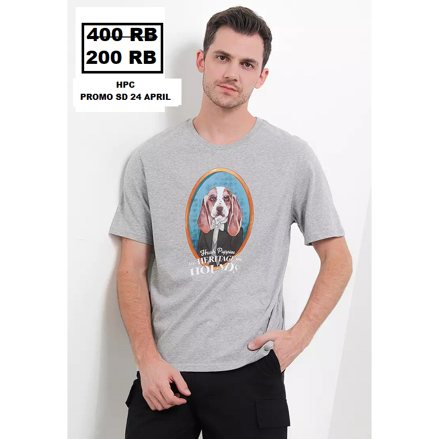 Kaos pria Hush Puppies seri HH BRONN 100% original sale