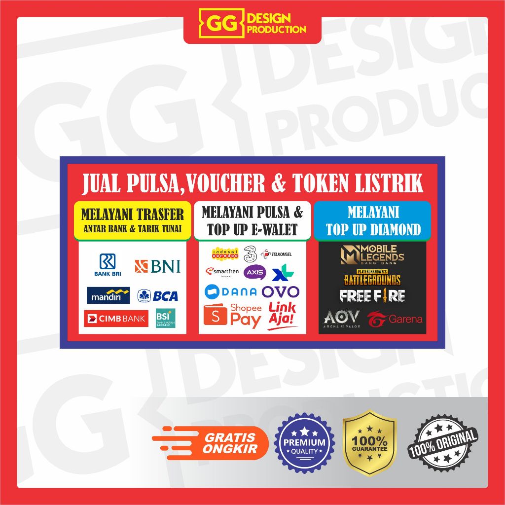 MMT BANNER SPANDUK BALIHO JUAL PULSA VOUCHER GAME DAN TOKEN LISTRIK SETOR DAN TARIK TUNAI