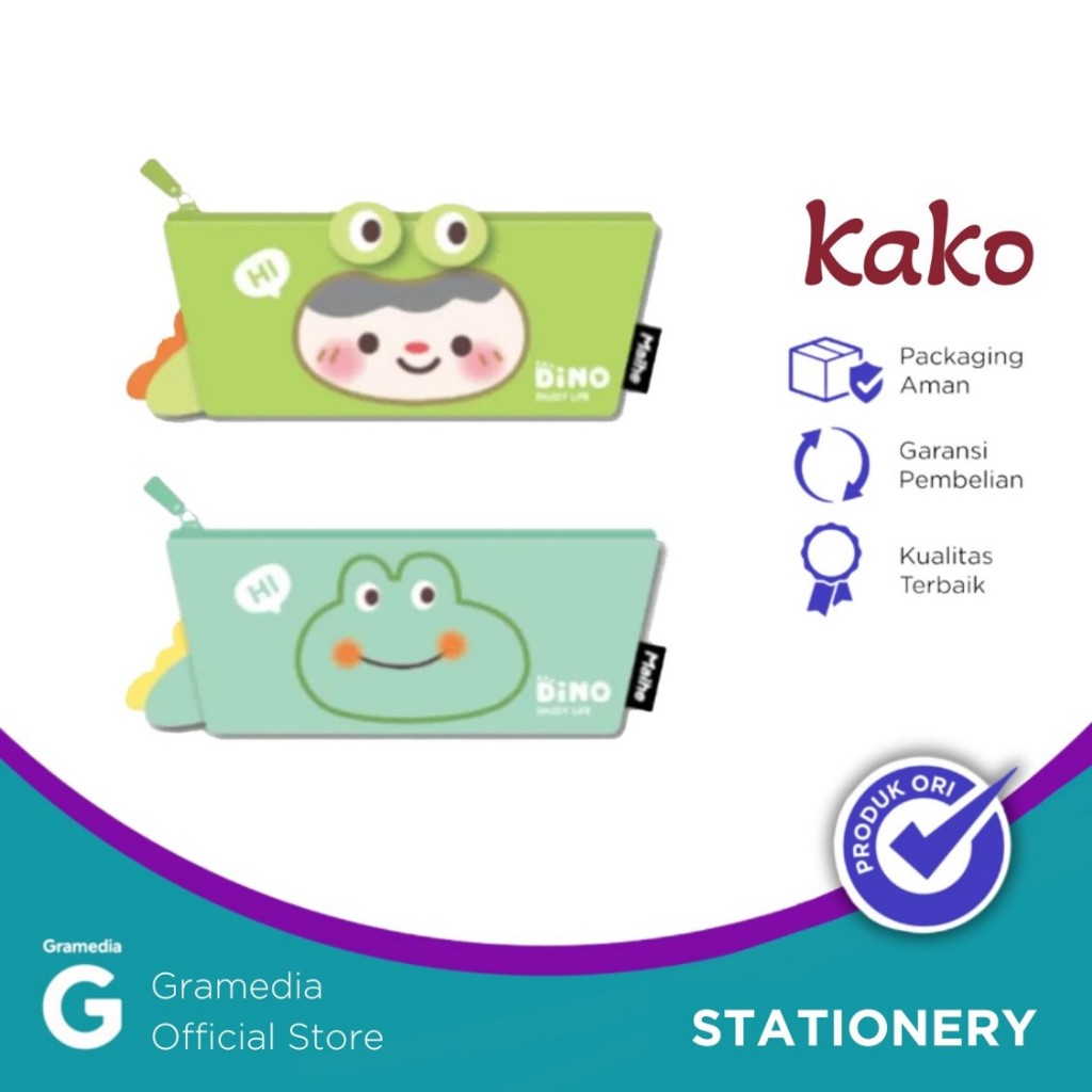 

Kako Pencase Trapezoid Little Boy & Dino Green Blue