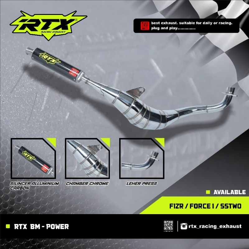 KNALPOT RACING FIZR FORCE1 TIPE BM POWER // KNALPOT RACING FIZR FORCE1 ORIGINAL RTX