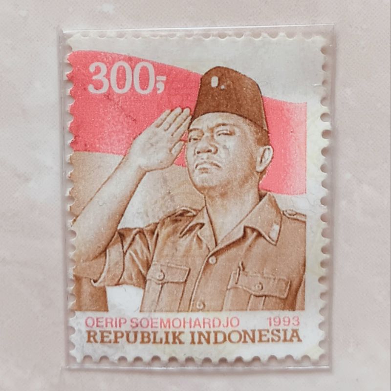 

(AD) Perangko Indonesia 1993 Bapak TNI - Oerip Soemohardjo 300 rupiah Used
