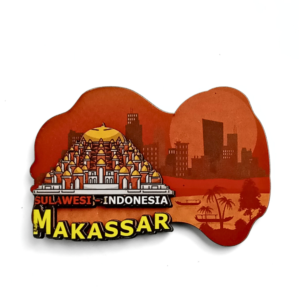 Souvenir magnet kulkas Makassar Sulawesi Selatan oleh oleh negara Indonesia