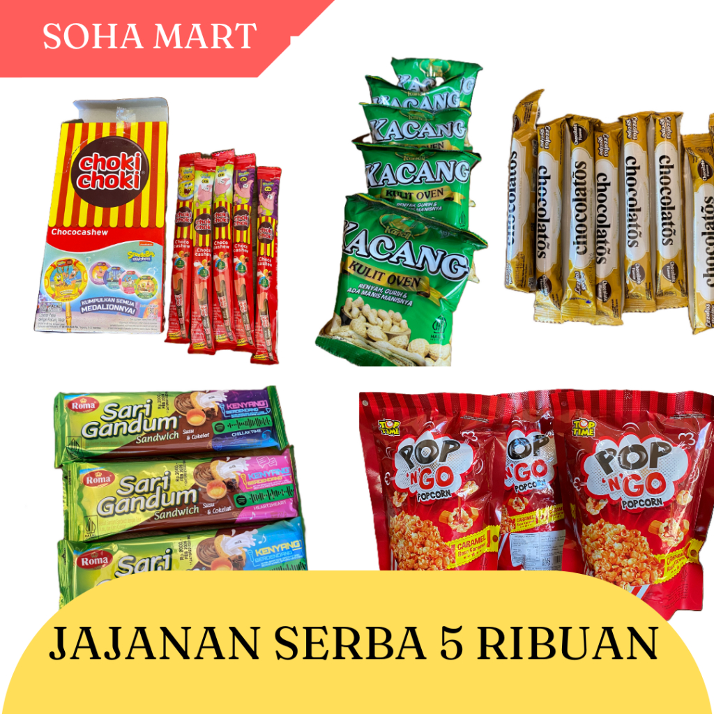 

Jajanan Serba 5 ribuan rasa Mix (pedas, manis, asin)