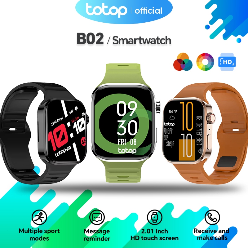 Totop SmartWatch B02 Business&Fashion Bluetooth Smartband 2.01 inch HD Screen Full Touch Bluetooth C