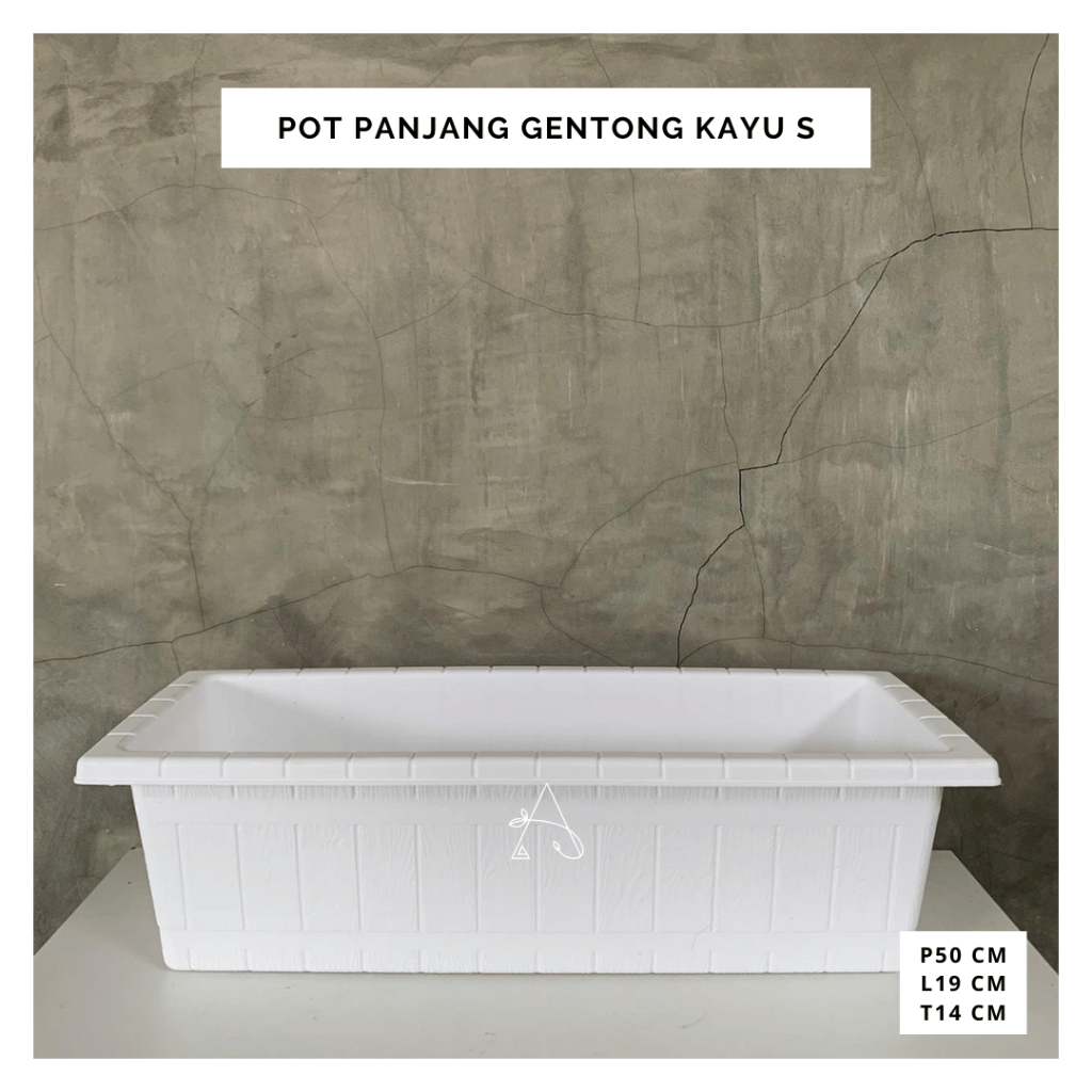 Pot Bunga Panjang Gentong Kayu Putih 50s | Pot Panjang | Pot Tanaman Hias