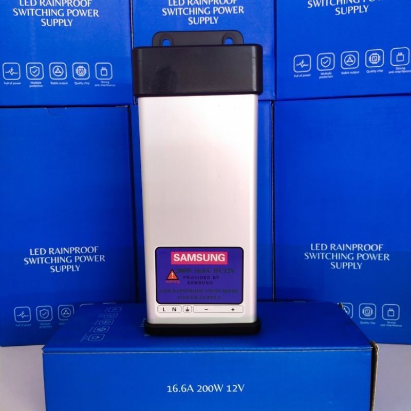 Rainproof Power Supply Samsung 200W 16,7A DC/12V Outdoor Original | Travo Adaptor 12V | Travo Samsun