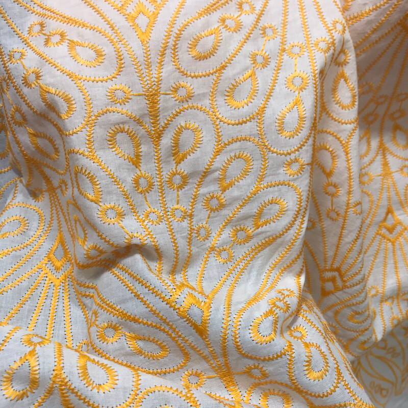 (COD) Bahan katun bordir / kain katun bordir / bahan meteran bordir