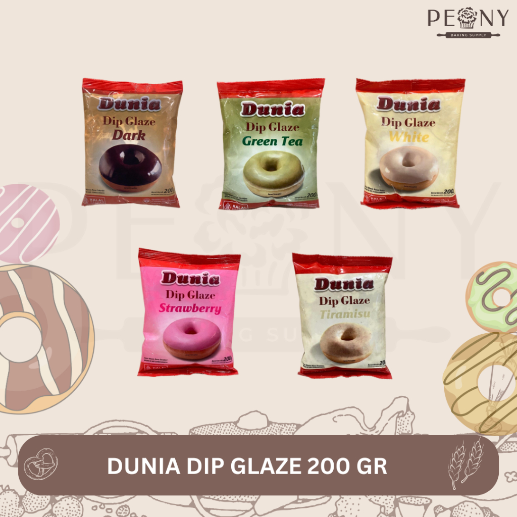 

DUNIA DIP GLAZE 200GR/GLAZE FOR TOPPING/TOPPING FOR DONUTS