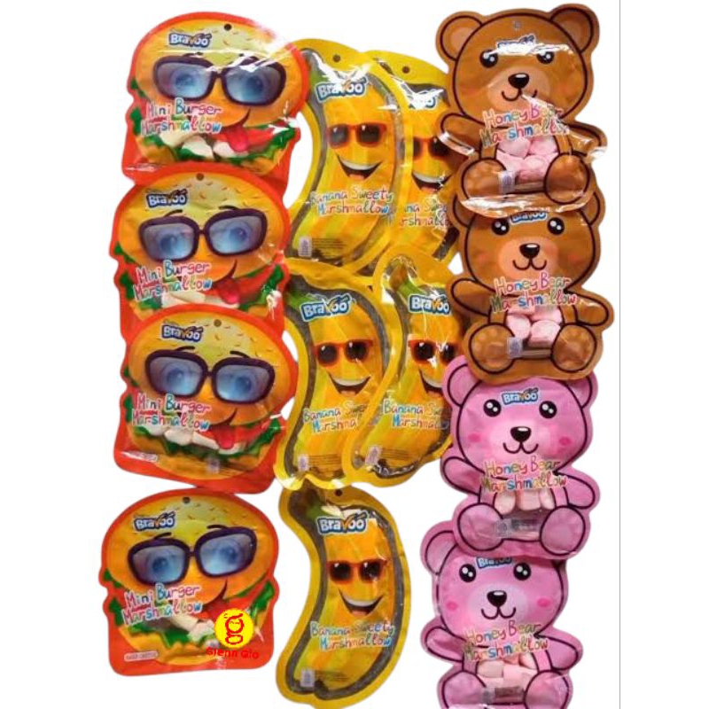 

Marshmallow Bravoo Aneka Bentuk Pak isi 10 pcs