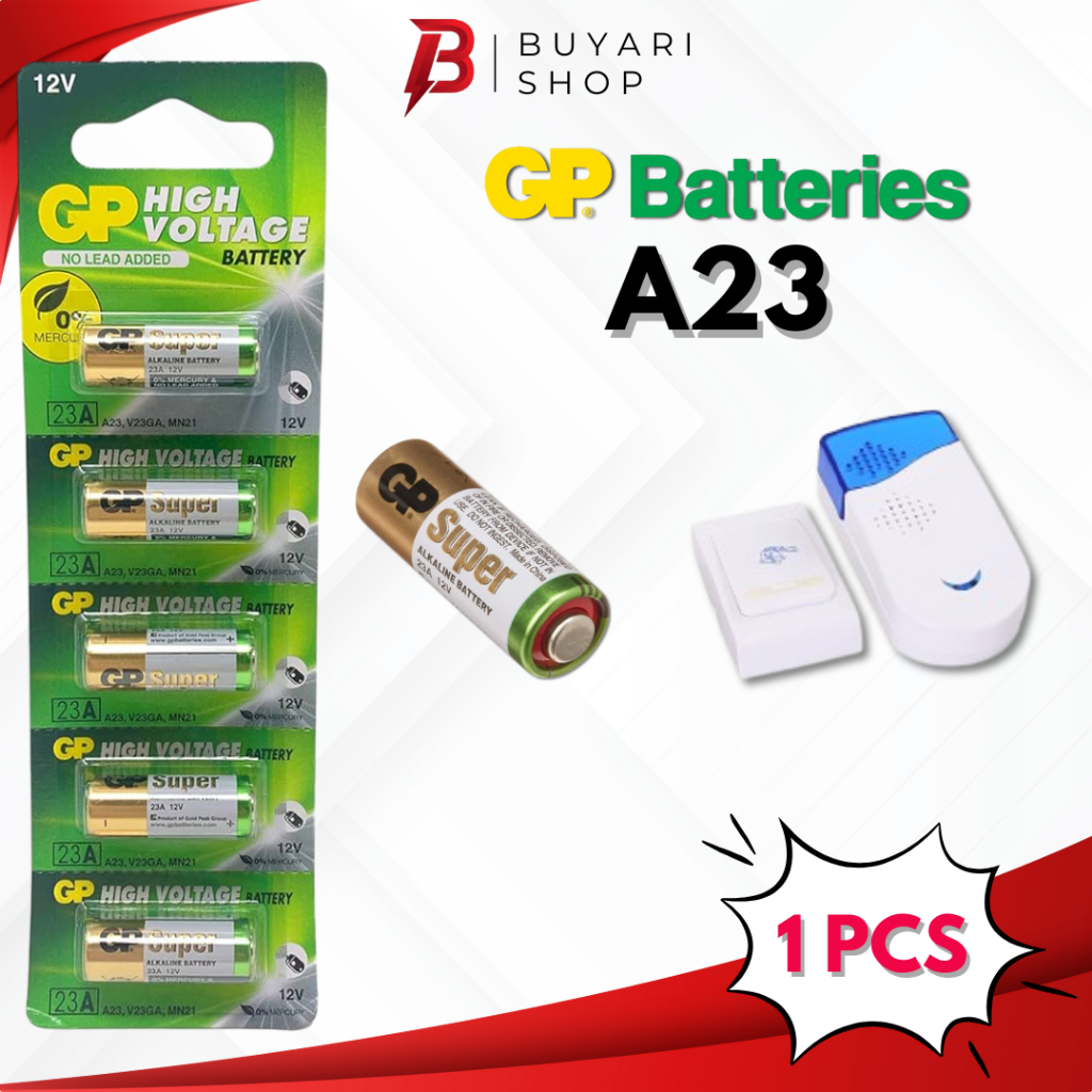 ORIGINAL BATERAI A23 GP SUPER BATERAI 23A Batre Remote Bell Wireless Alarm Baterai A 23 GP 12V