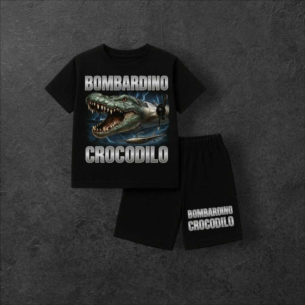 setelan Baju anak viral Bombardino Crocodilo
