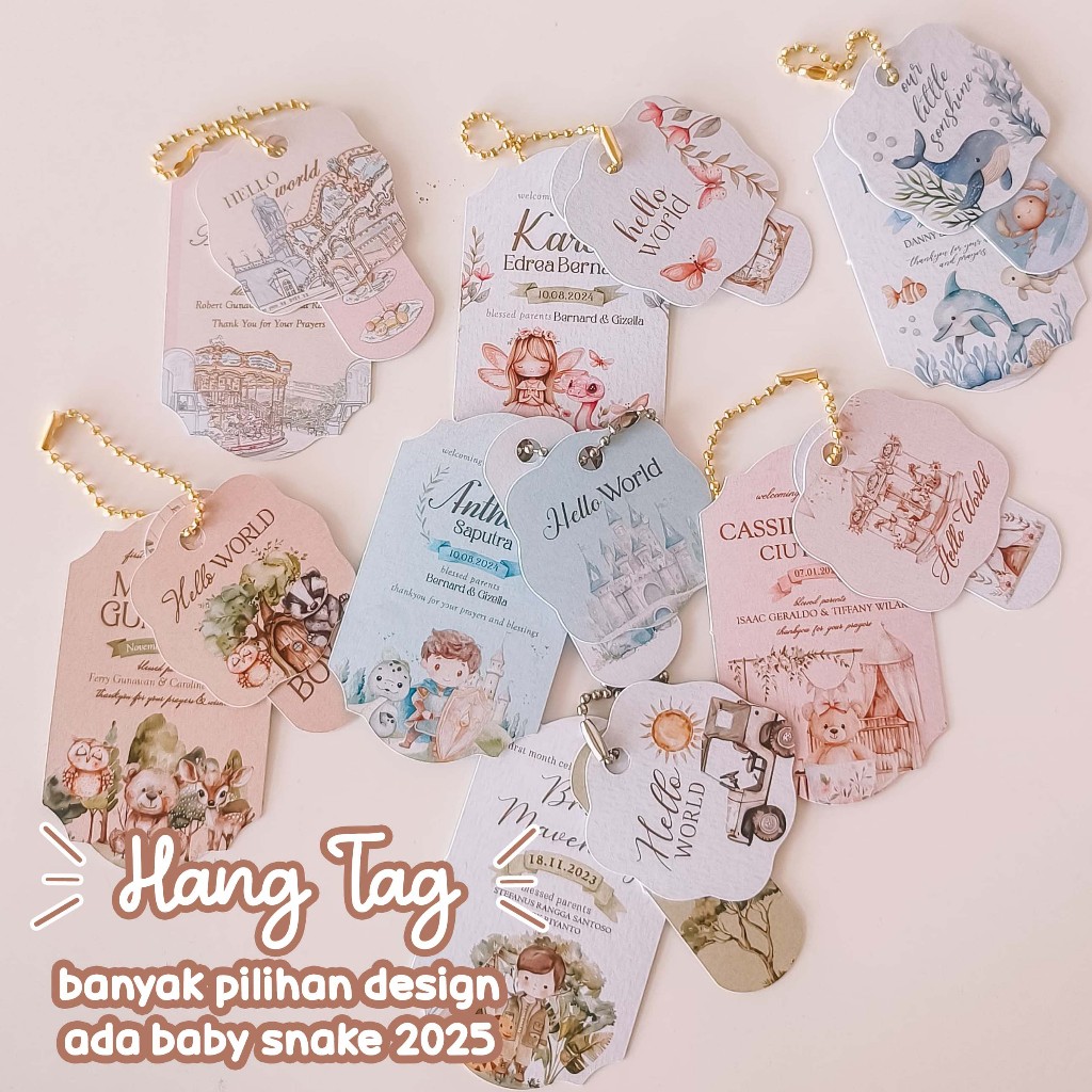 

NEW DESIGN Tag Pita Hampers Souvenir Satu Bulanan One Month Baby Manyue Manyek Tasyakuran Selapan Aqiqah Tedhak Siten Birthday Ulang Tahun