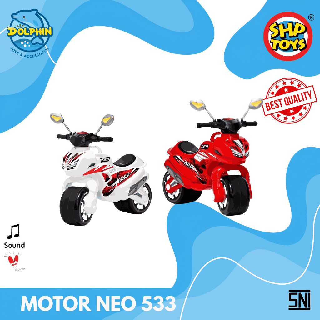 Motor Mainan Anak Laki-laki NEO 533 – Bisa Dinaiki & Ada Suara, SNI, Cocok Usia 2–5 Tahun