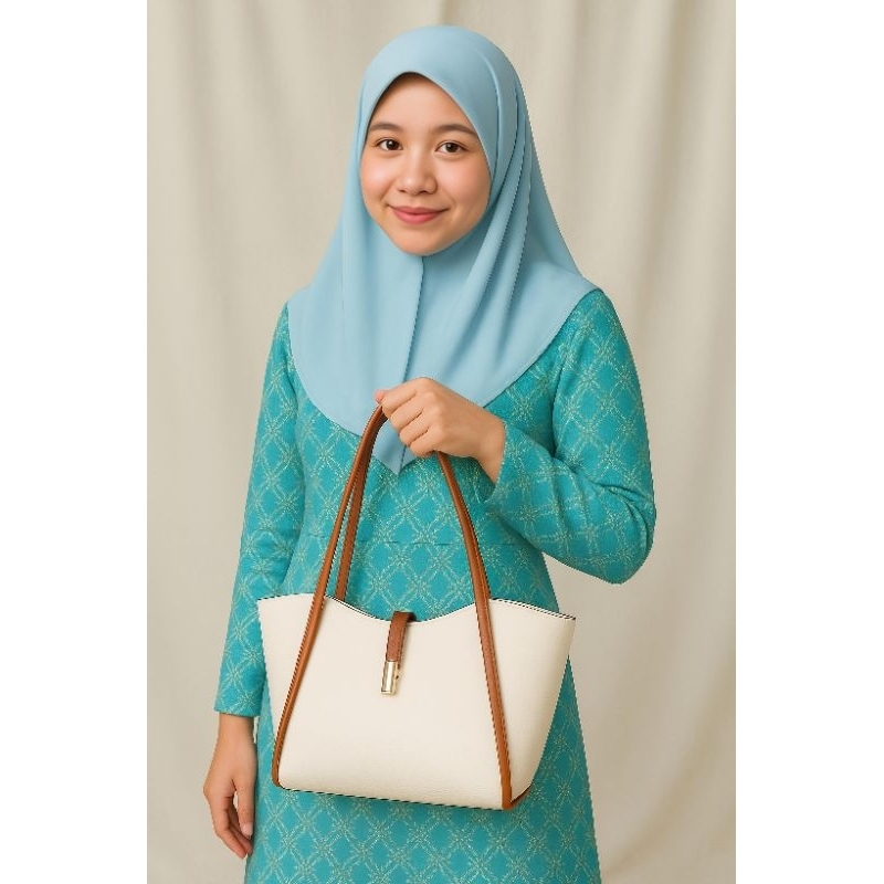 Tas Tote Bag SKARN INDIA Wanita Kulit Sintetis Terbaru Free Pouch - Cewek
