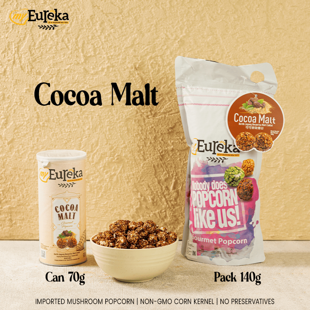 

Eureka Popcorn Cocoa Malt Can 70g | Snack Cemilan Impor