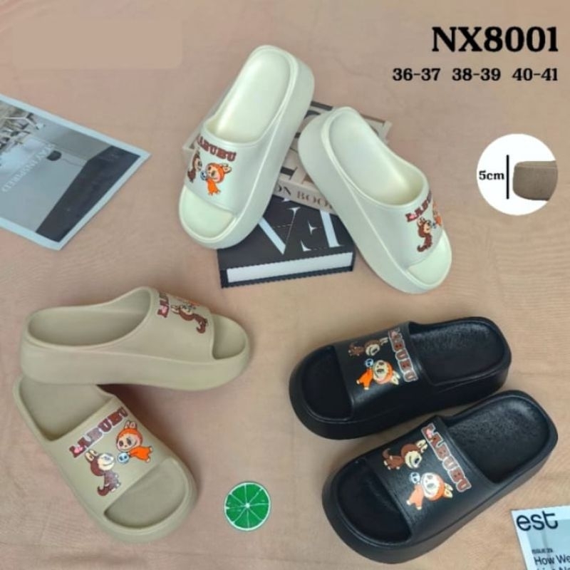 NX8001 (B) SANDAL PRIA DAN WANITA MOTIF LABUBU