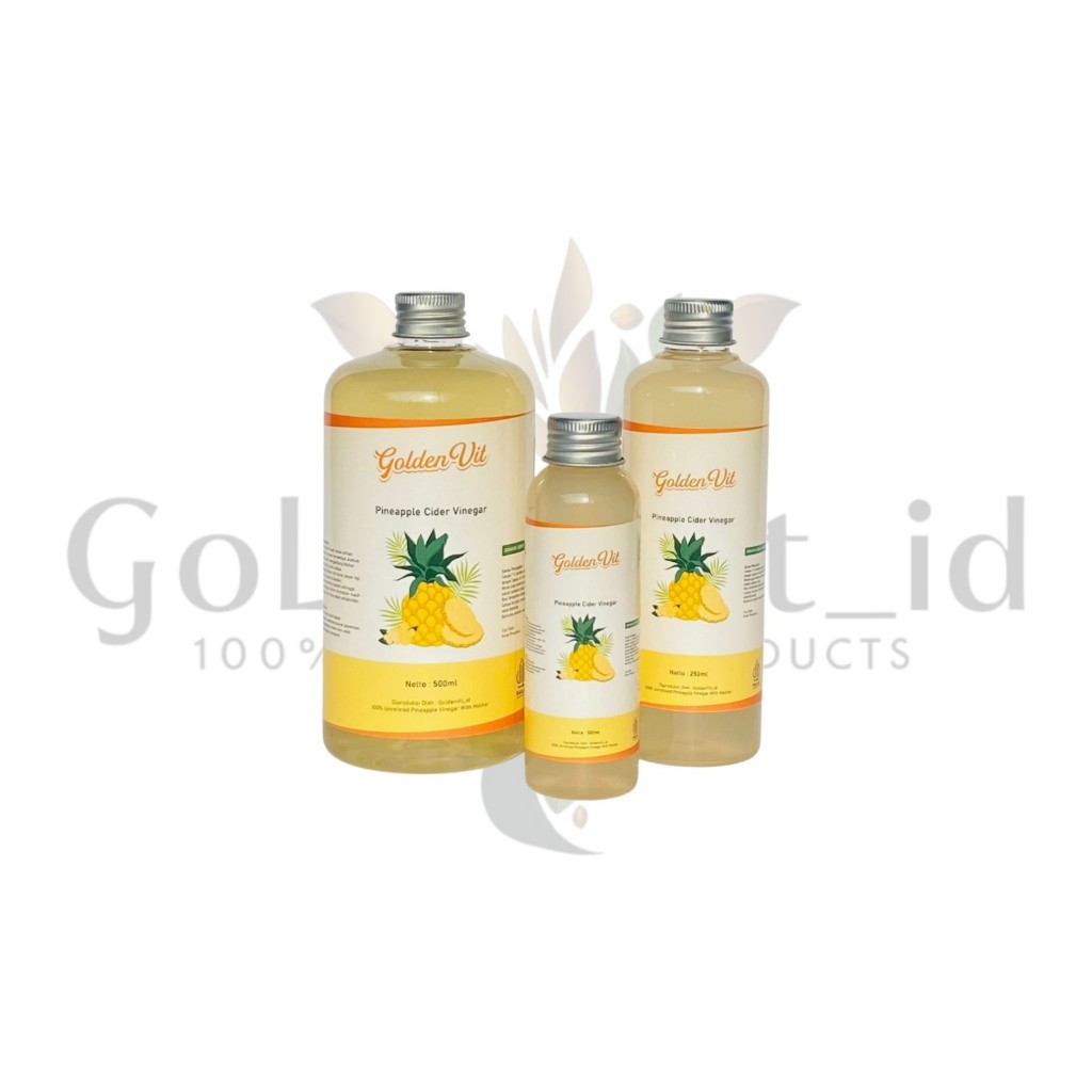 

Goldenvit Cuka nanas organik / cuka buah nanas with mother / cuka nanas 500ml /cuka buah