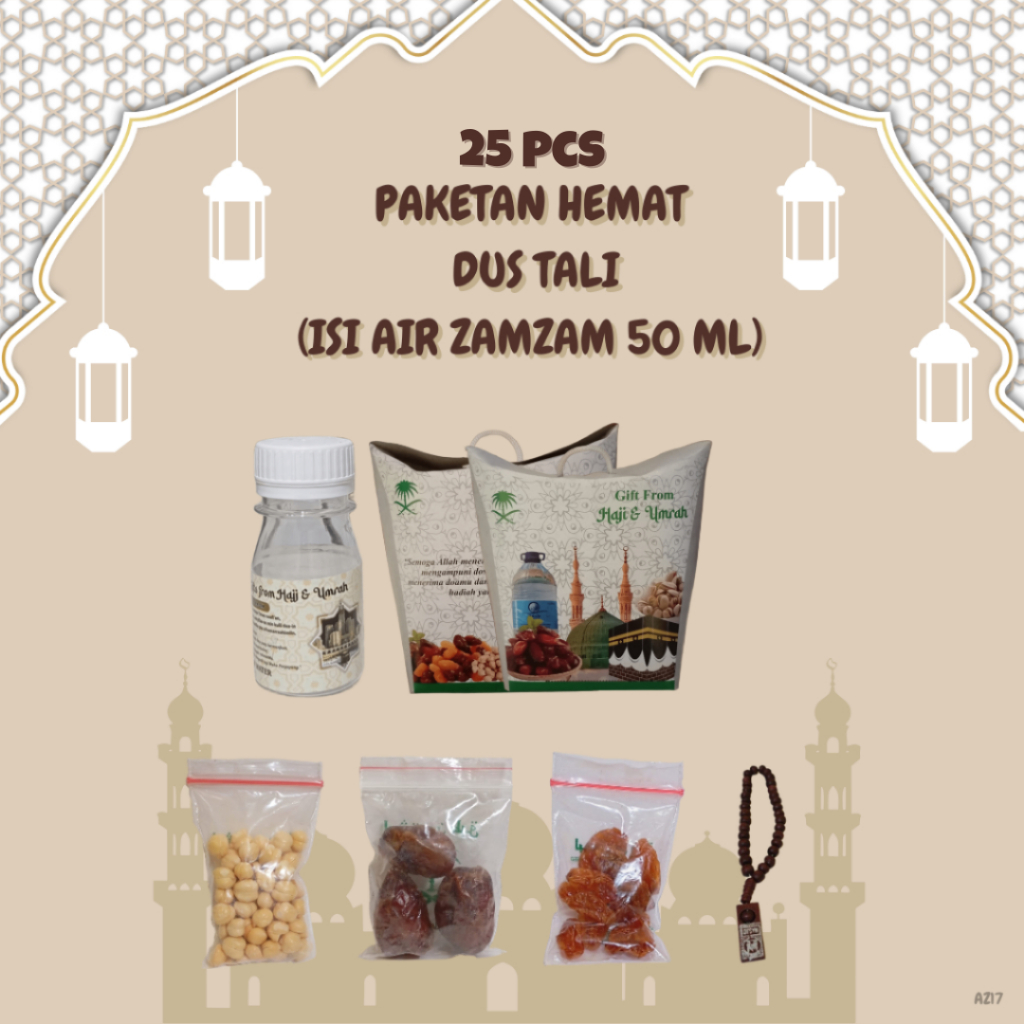 

NOB 25 pcs paketan hemat tali untuk oleh oleh haji dan umroh ( botol isi air zam zam 50 ml )