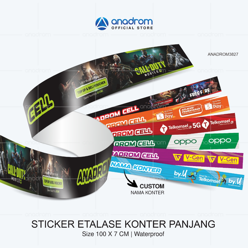 

Sticker Etalase Konter Panjang Size 100x7 Cm Outline Versi 1 | Sticker Kaca Etalase | Anadrom 3827