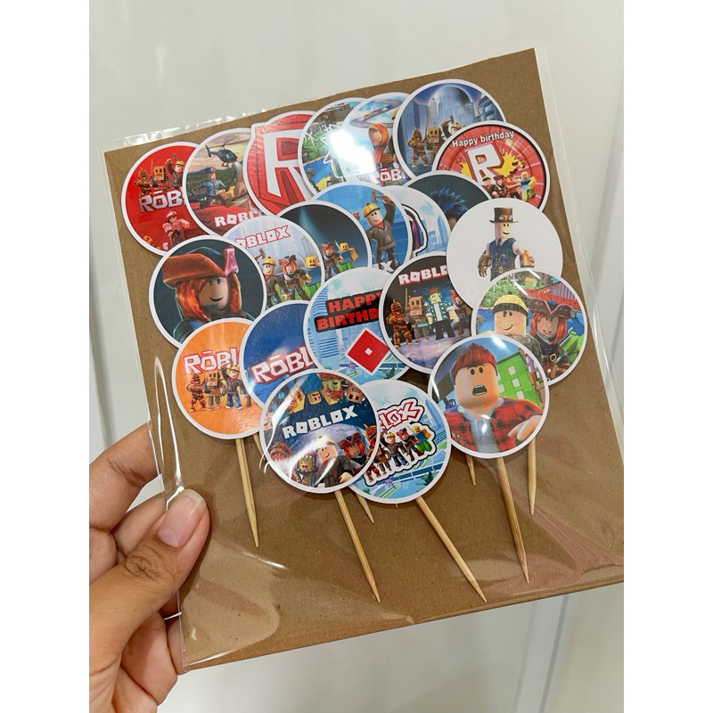 Cupcake Topper Karakter Roblox Hiasan Kue Cup Cake Tart Ulang Tahun