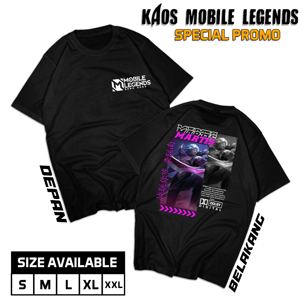 KAOS STREETWEAR MOBILE LEGENDS HERO LANCELOT KAOS DEWASA UNISEX COMBED