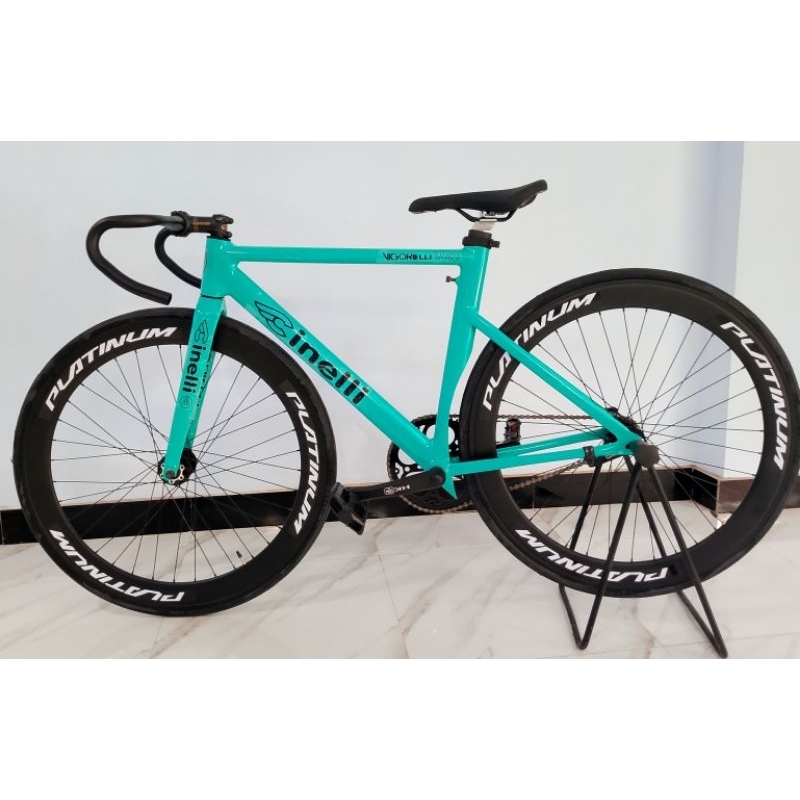 Fixie Cinelli Vigorelli Shark Warna Hijau Tosca Murah Meriah Siap Pakai