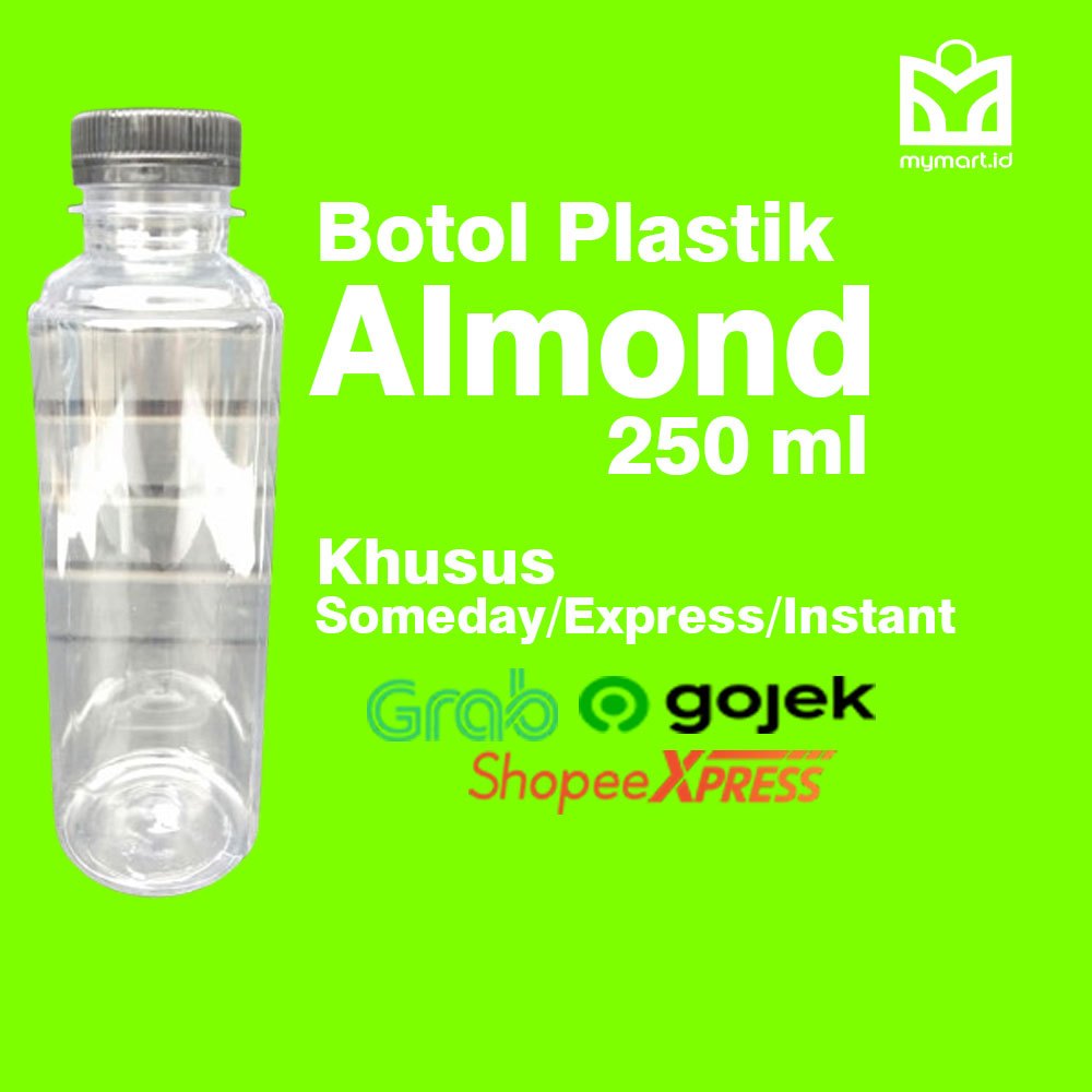 Botol Plastik Almond 250ml isi 50 pcs (Free Packing) / Botol Almond 250ml / Botol Plastik Almond