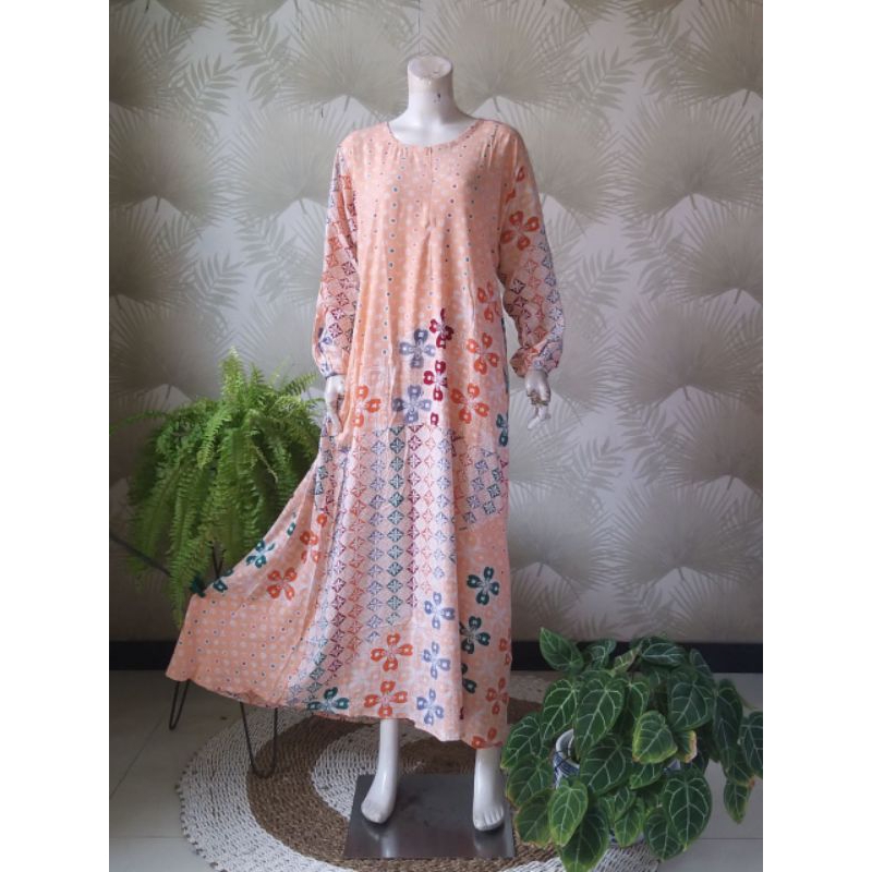 NAURA Longdress Karet Soft Colet Ld 118 Pb 140 Rayon Premium Candi Mekar Jumbo Busui Bumil Daily Dre