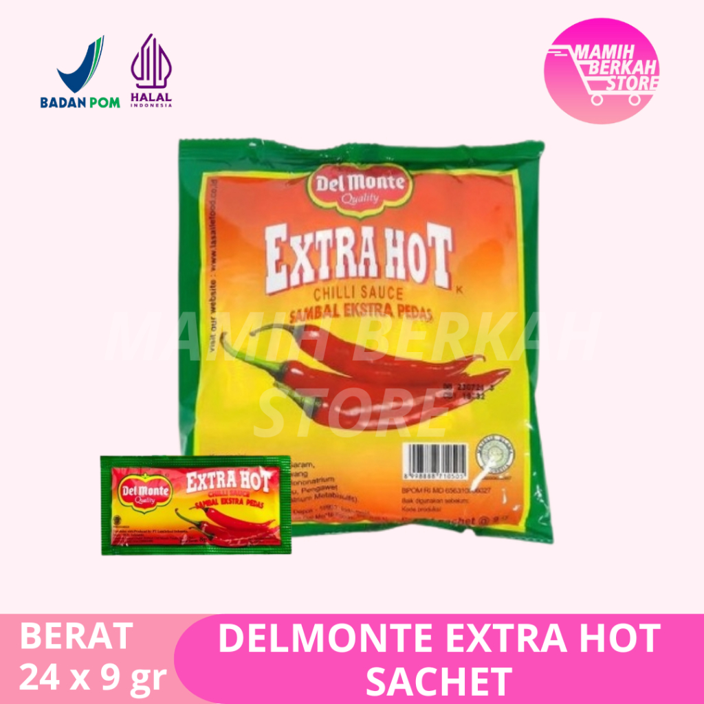 

DELMONTE Saos Extra Hot Sachet @9gr x 24 pcs / Del Monte Saus Cabe Sachet